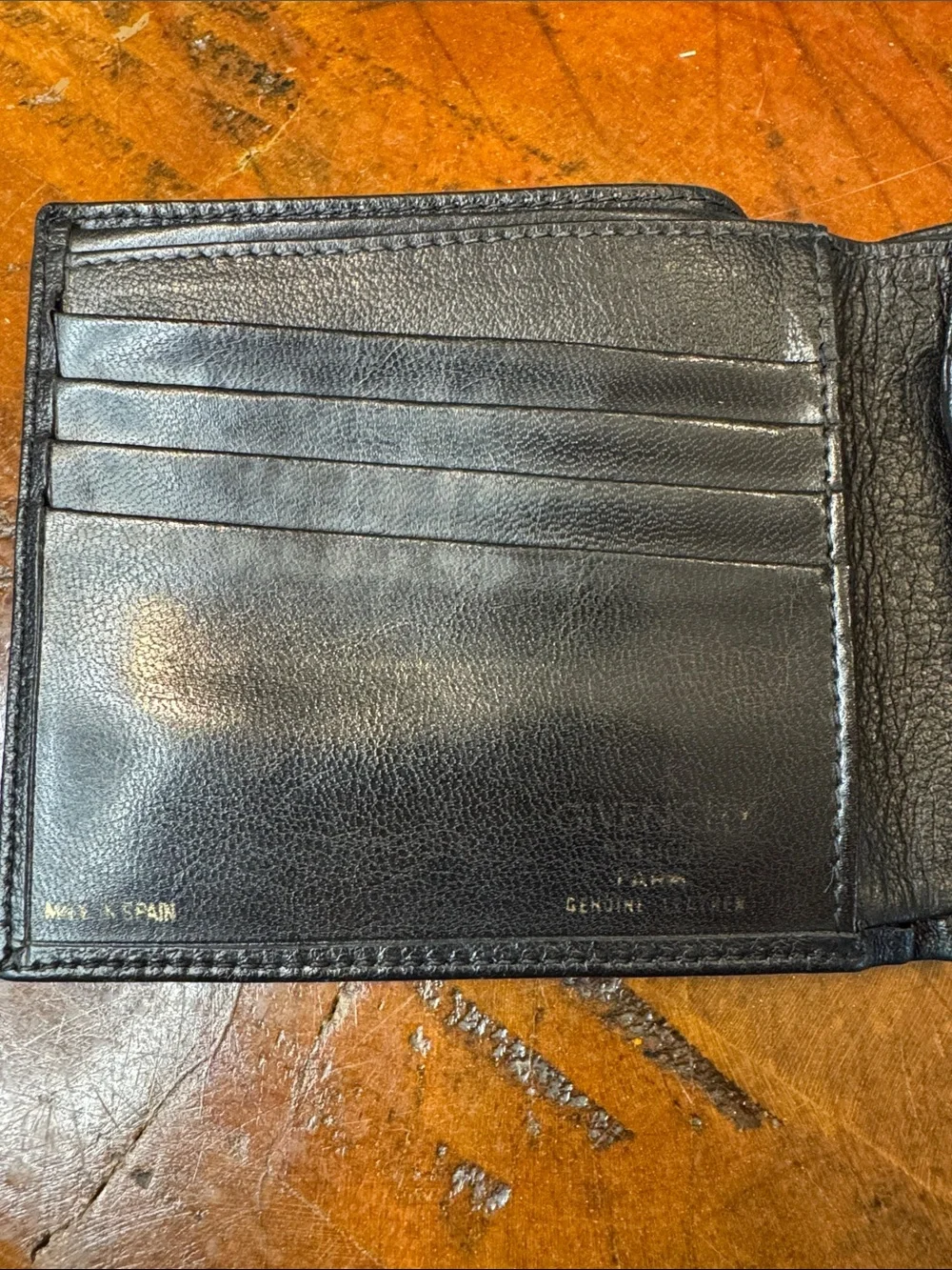 Givenchy Black Leather Wallet with Embossed Logo